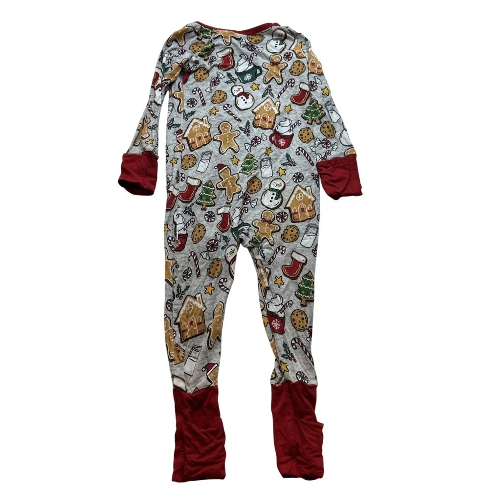 Little Sleepies Baby Toddler 12-18M Christmas Gingerbread Footie Pajamas Bamboo